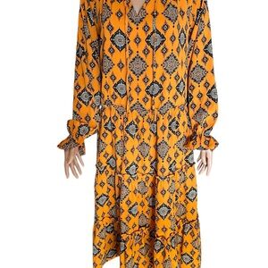Elegant boho peasan Long Sleeve Dress S/M